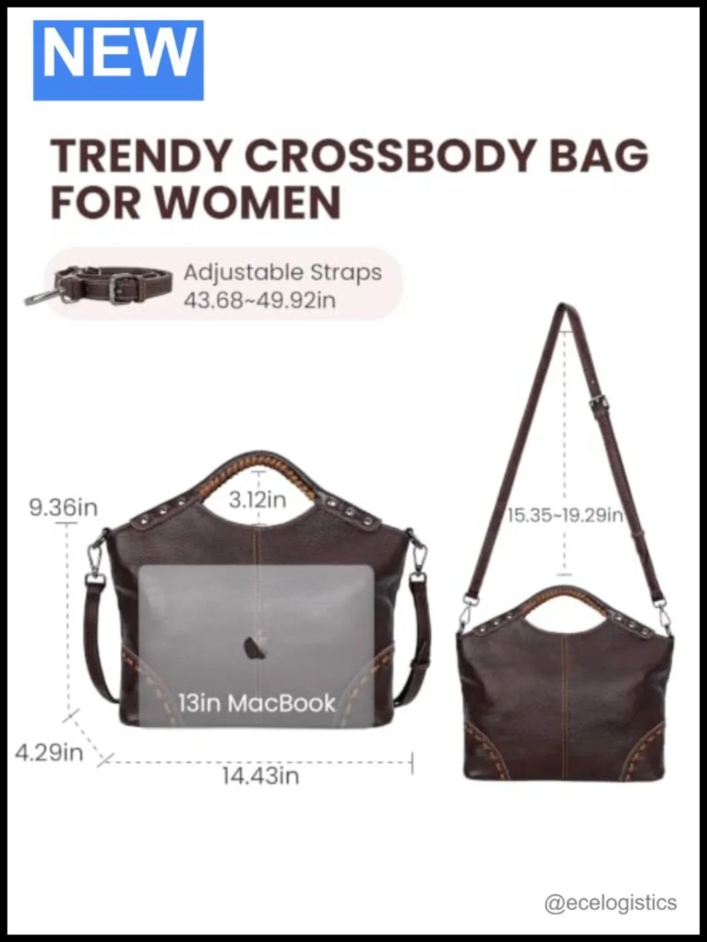 Genuine Leather Crossbody Bag Satchel Shoulder Handbag Women